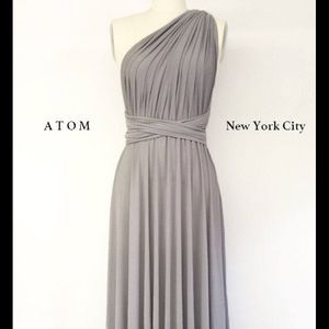 Silver light gray Long maxi infinity dress